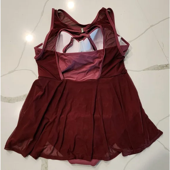 Torrid Underwire Long Mesh Overlay Swim Dress With Brief Violet XL - Picture 3 of 11